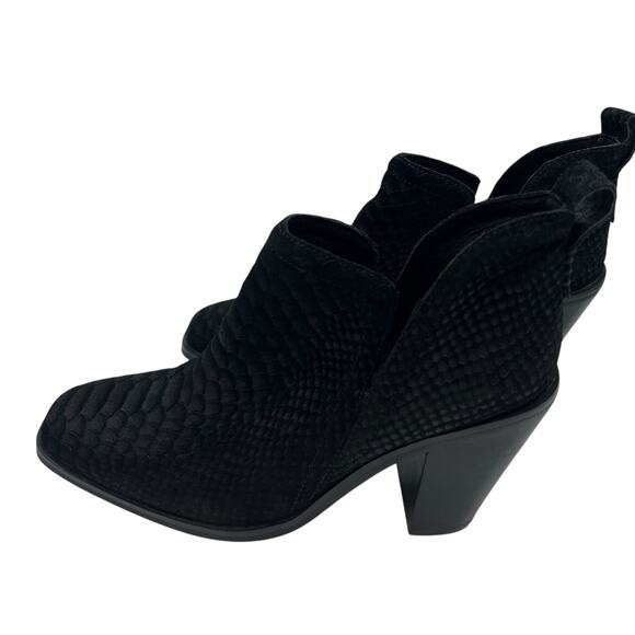 Jeffrey Campbell Womens Size 8.5 Rosee Snake Suede Leather Boots Booties Black - Picture 6 of 13